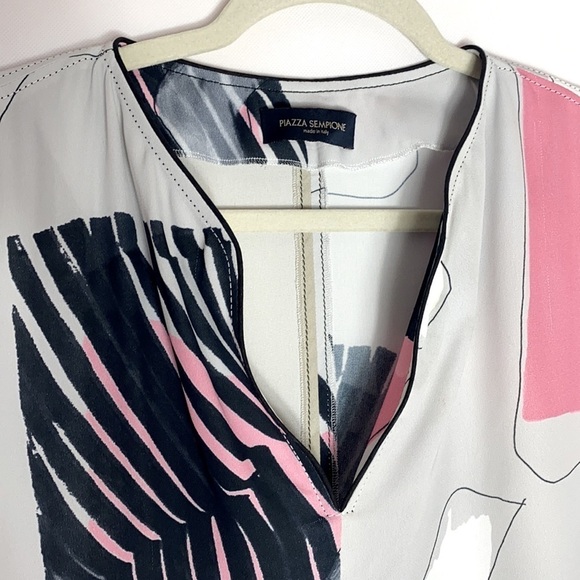 Piazza Sempione abstract gray pullover top size 6 - Picture 2 of 8